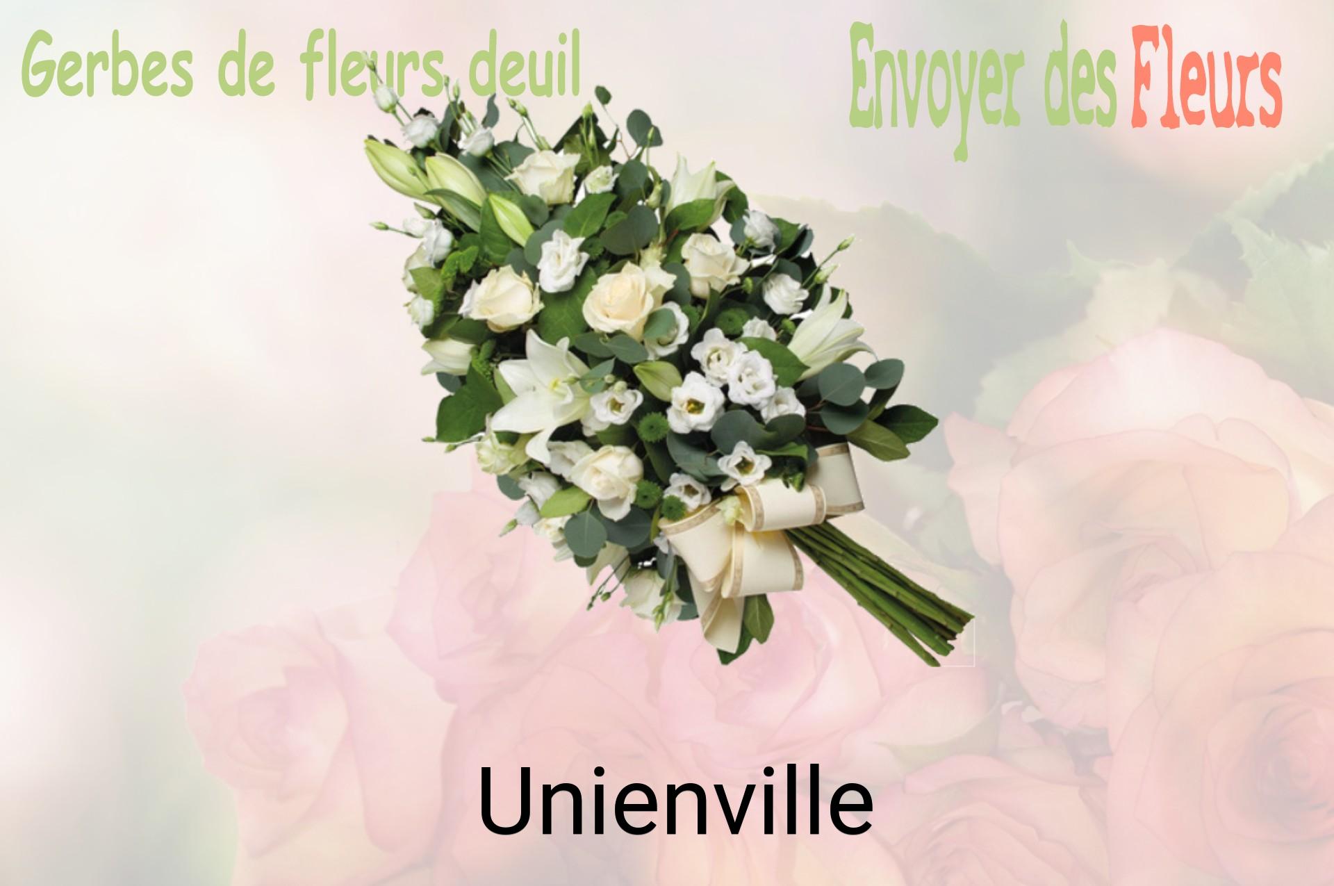 Gerbe de fleurs de deuil livrée à Unienville